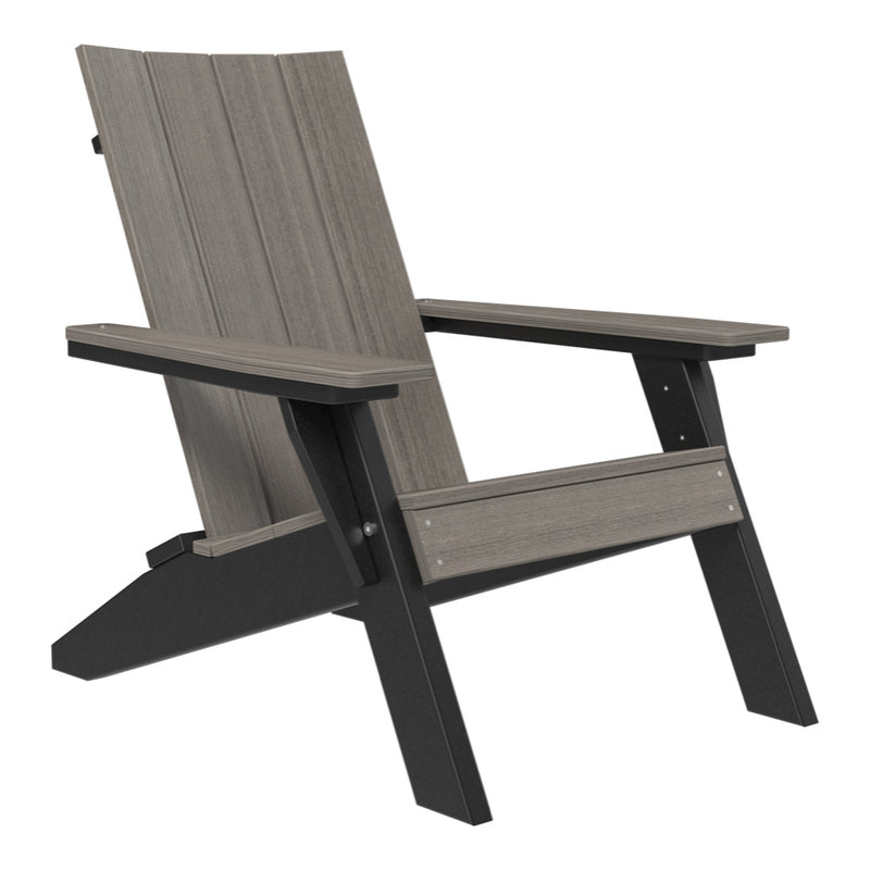 Polywood chair with a coastal gray and black color scheme on a white background