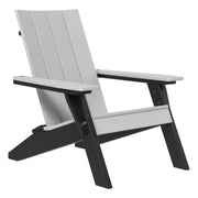 Dove gray and  black Adirondack chair on a white background