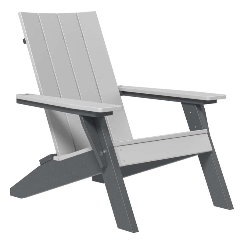 Dove gray and slate Adirondack chair on a white background