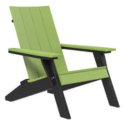 Lime green and black Adirondack chair on a white background