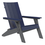 Patriot blue and slate polywood Adirondack chair on a white background