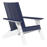 Patriot blue and white Adirondack chair on a white background