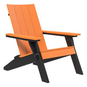 Tangerine and black Adirondack chair on a white background