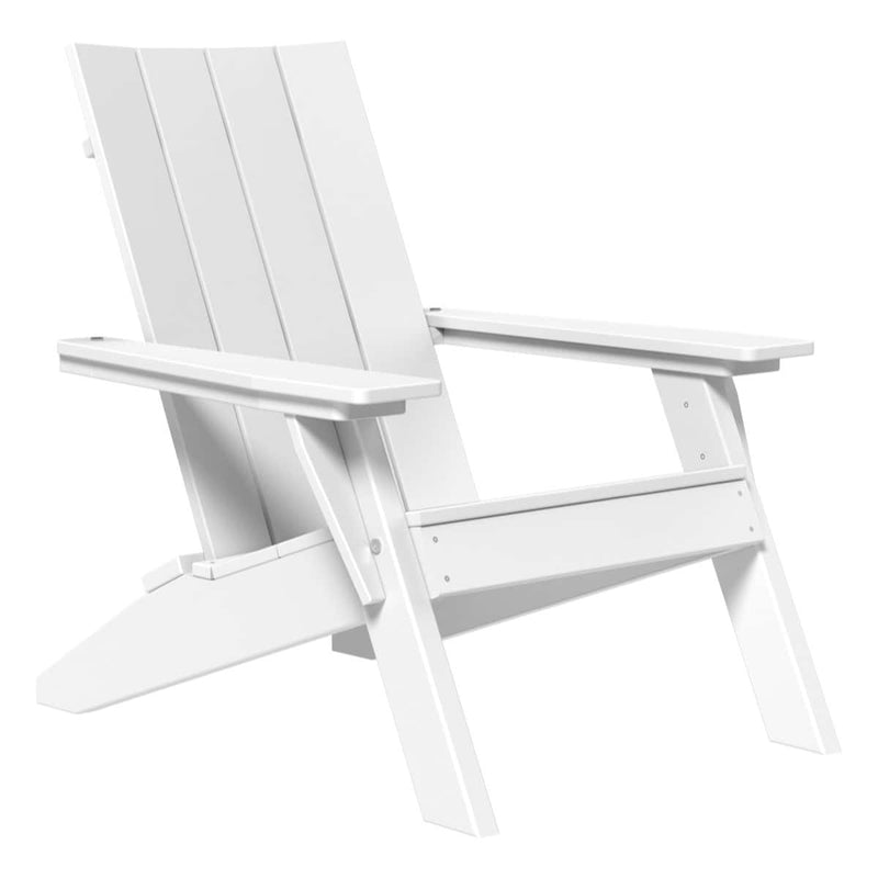 White Adirondack chair on a white background