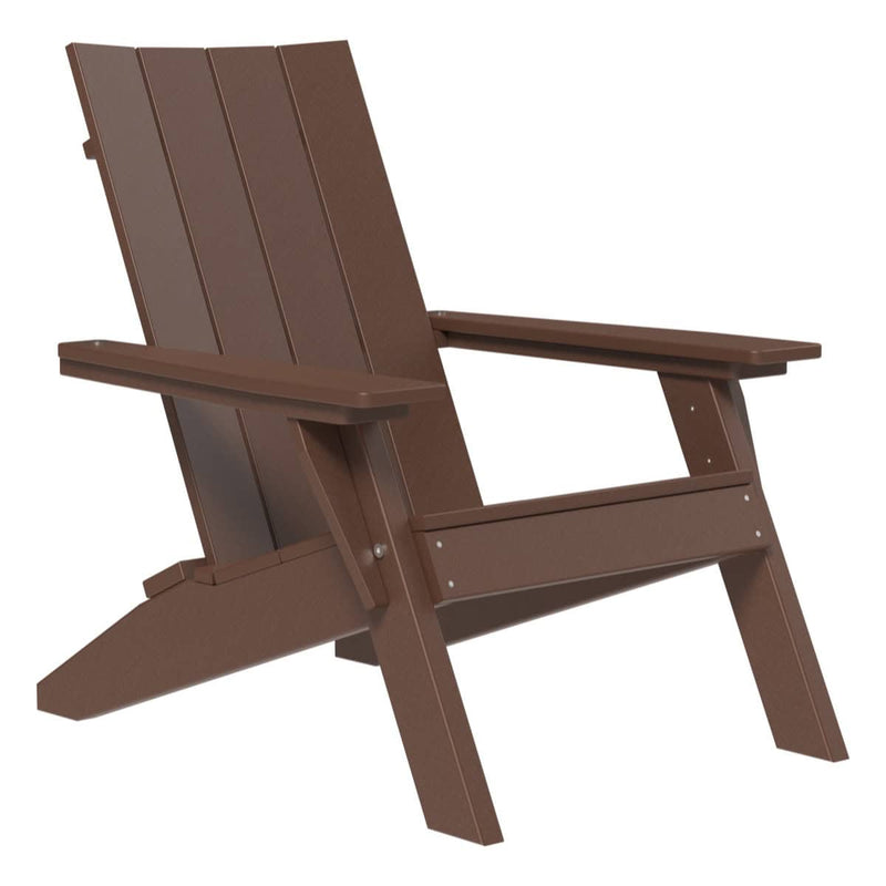 Chestnut brown polywood Adirondack chair on a white background