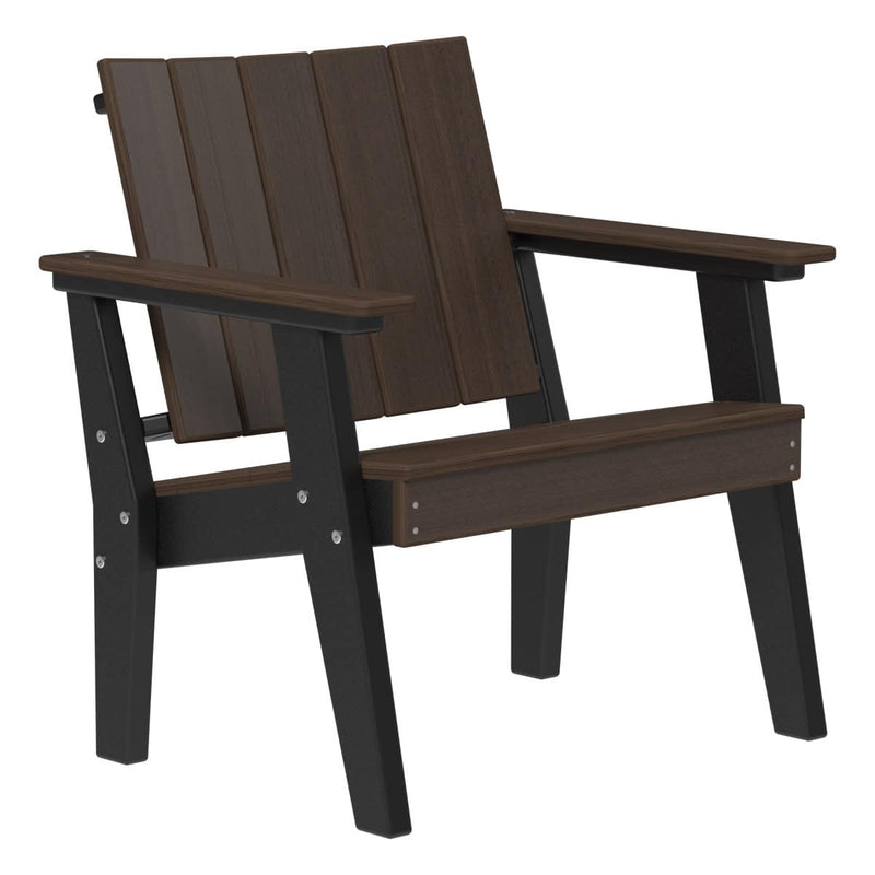 Brazilian walnut and black polywood chair on a white background