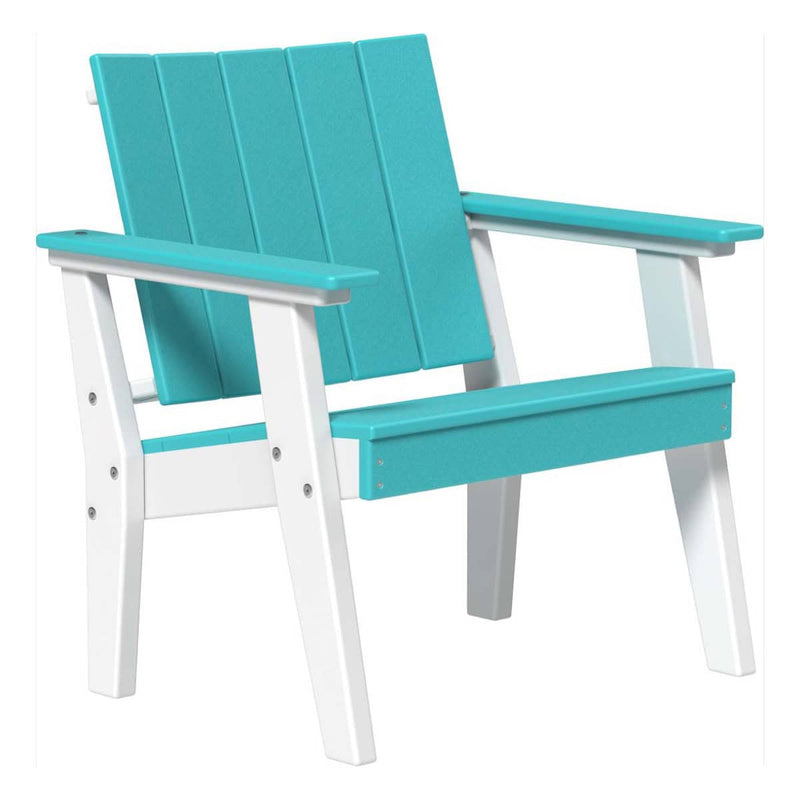 Aruba blue and white chair on a white background