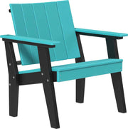Aruba blue chair with black legs on a white background