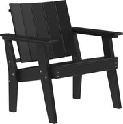 Black Adirondack chair on a white background