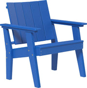 Blue Adirondack chair on a white background