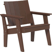 Chestnut brown polywood chair on a white background