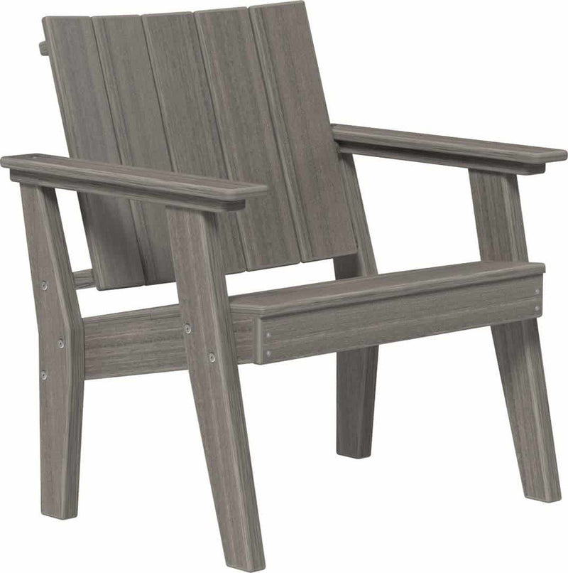 Gray polywood chair on a white background