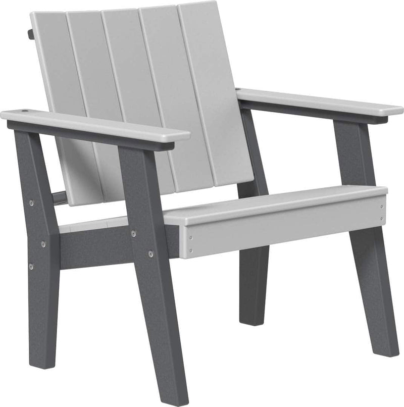 Dove gray and slate gray outdoor chair on a white background