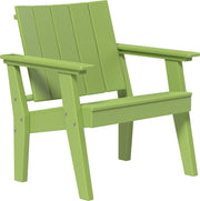 Lime green polywood chair on a white background