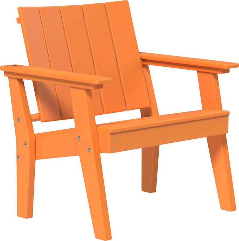 Tangerine Adirondack chair on a white background