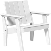 White polywood chair on a white background