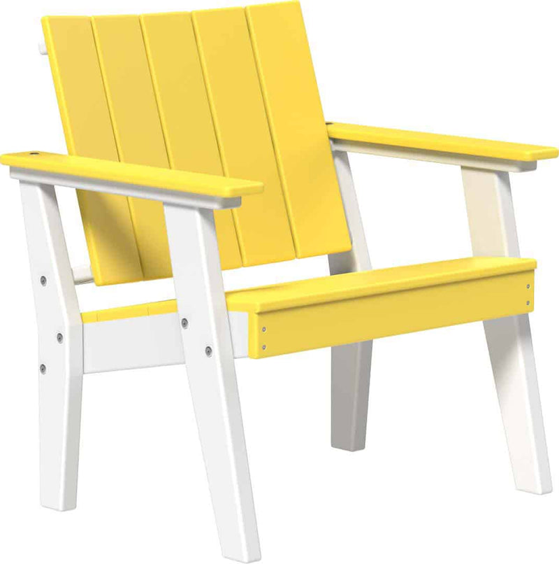 Yellow and white chair on a white background