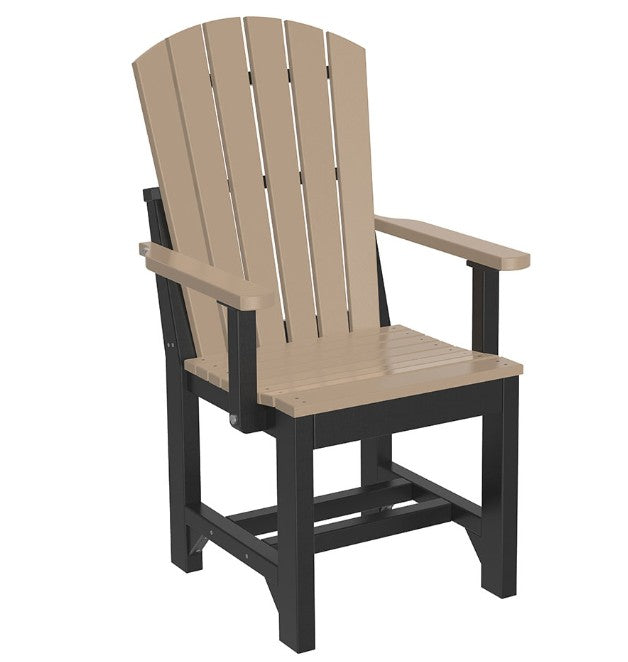 weatherwood and black adirondack arm chair