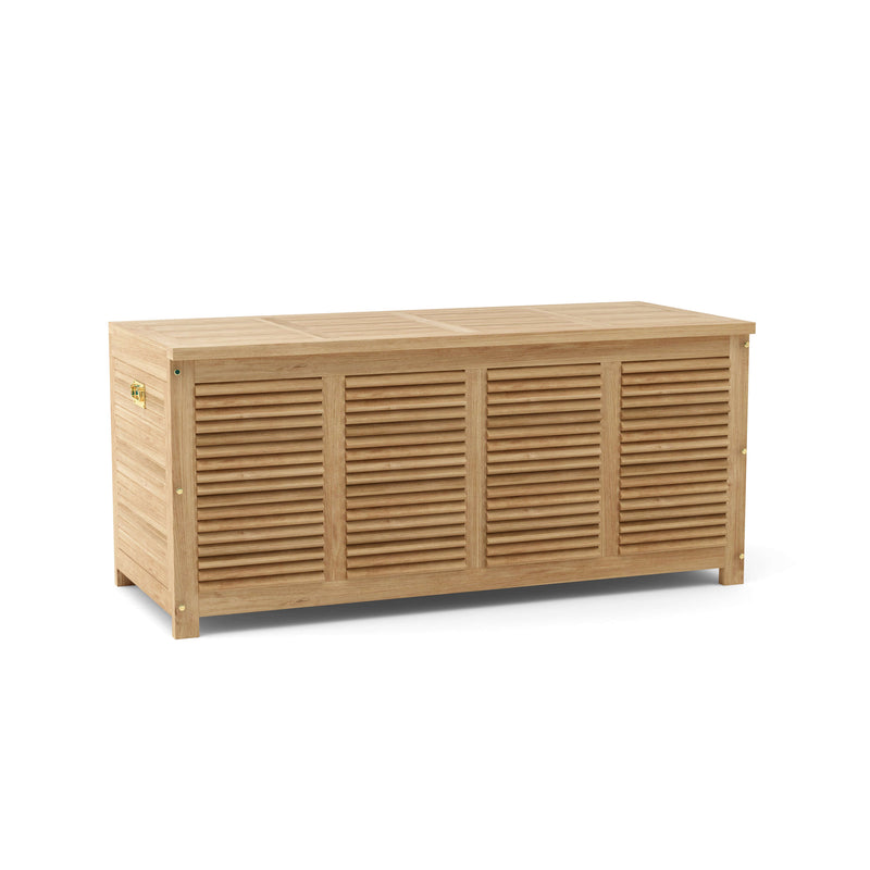 Wooden storage bench on a white background