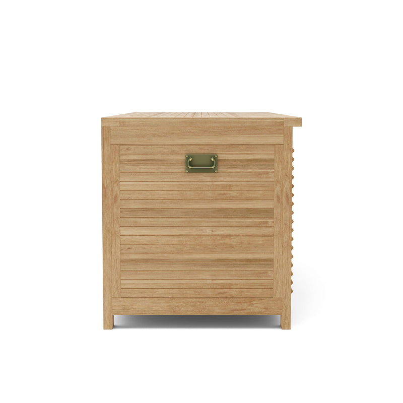 Wooden cabinet with a gold handle on a white background