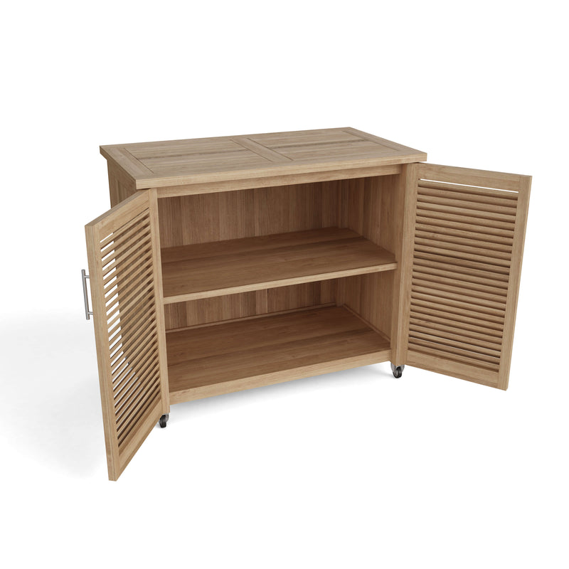 Anderson Teak Amberly Storage Cabinet on white background.  