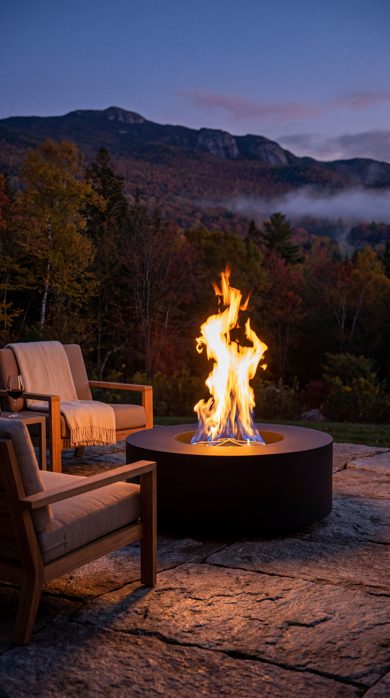HPC - 48" Round Metal Enclosure with Agni Hi-Lo Electronic Ignition Fire Pit Kit