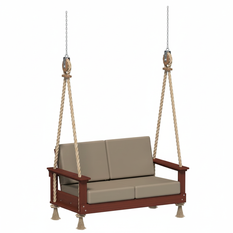 Antique Mahogany / Marin Leatherette Ash Gray