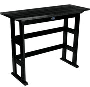 Black outdoor table with a visible brand logo on a white background