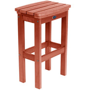Bar stool with a red-brown finish on a white background