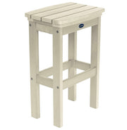 whitewash outdoor bar stool with a visible brand logo on a white background
