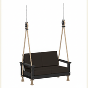 black swing with black cushions