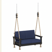 Black swing with Spectrum Indigo cushions