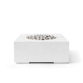 Bravo lightweight natural concrete fire pit with ivory beach stones on a white background.