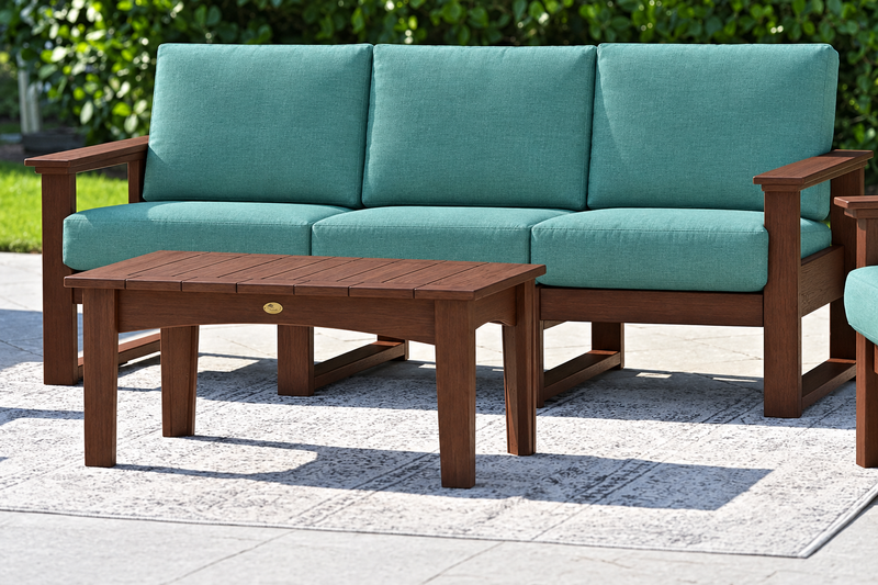 Brazilian Walnut sofa with Cast Breeze cushions