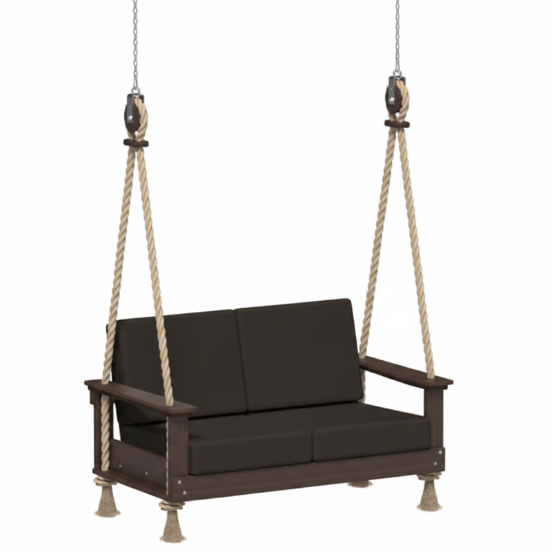 Brazilian Walnut swing with Spectrum Carbon cushions