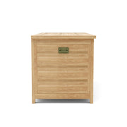 Wooden storage box with a handle on a white background
