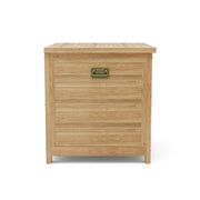Wooden storage box with a handle on a white background