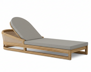 Catania teak lounge chair with granite cushion on white background.  