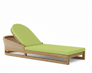 Catania teak lounge chair with macaw cushion on white background.  