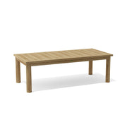 Anderson Teak Chelsea dining table on white background.  
