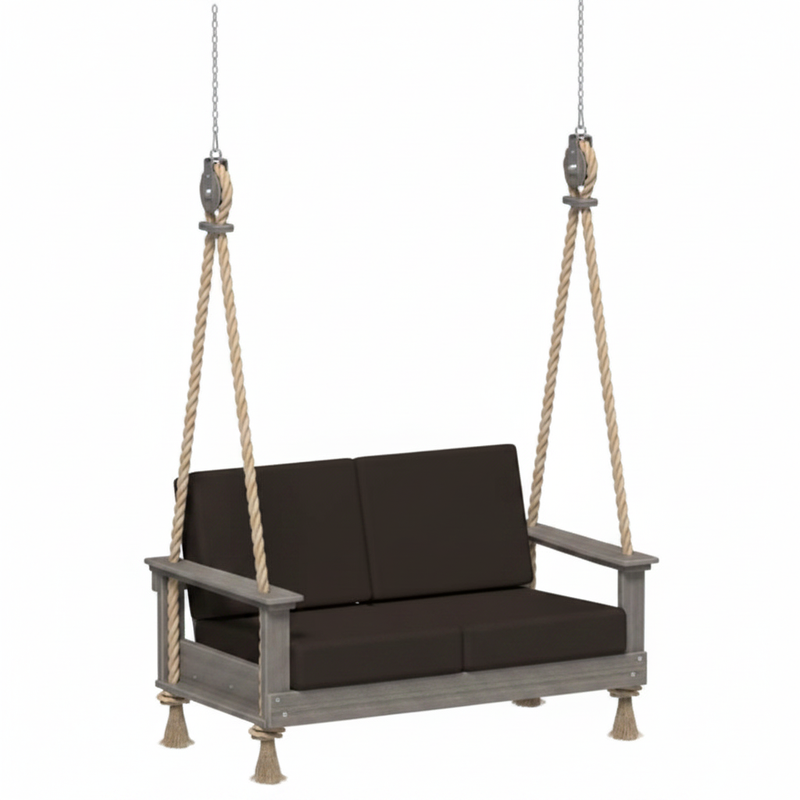 Coastal Gray swing with Spectrum Carbon cushions