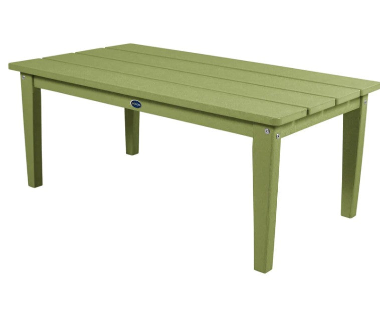 Green outdoor table on a white background