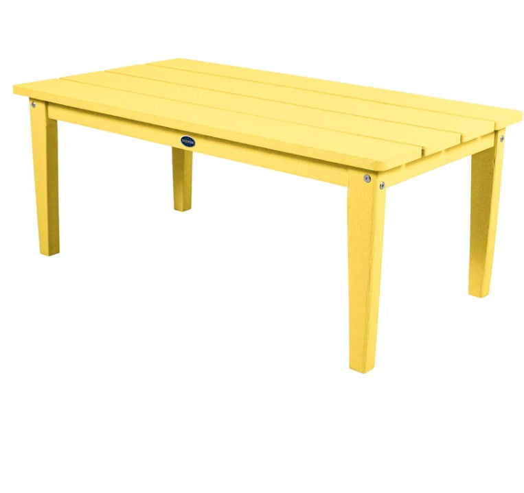 Yellow table on a white background