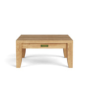 teal side table on a white background.  