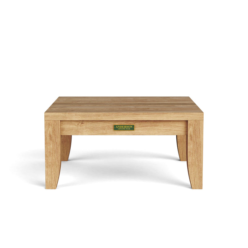 teal side table on a white background.  