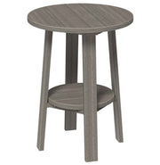 LuxCraft deluxe end table 28-inches high in coastal gray on a white background.  