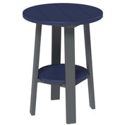 LuxCraft deluxe end table 28-inches high in patriot blue and slate on a white background.  