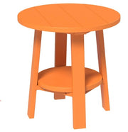 Orange round table on a white background