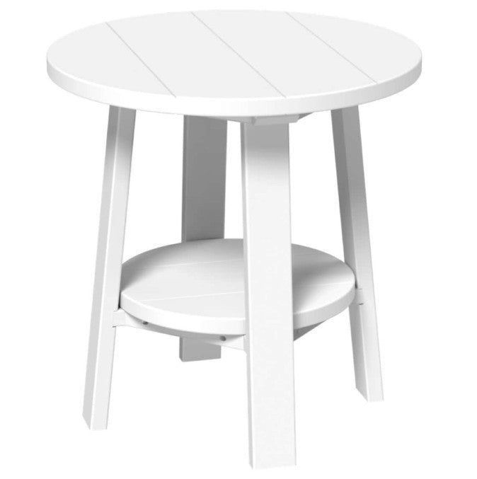 White round table on a white background