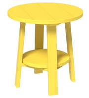 Yellow round table on a white background